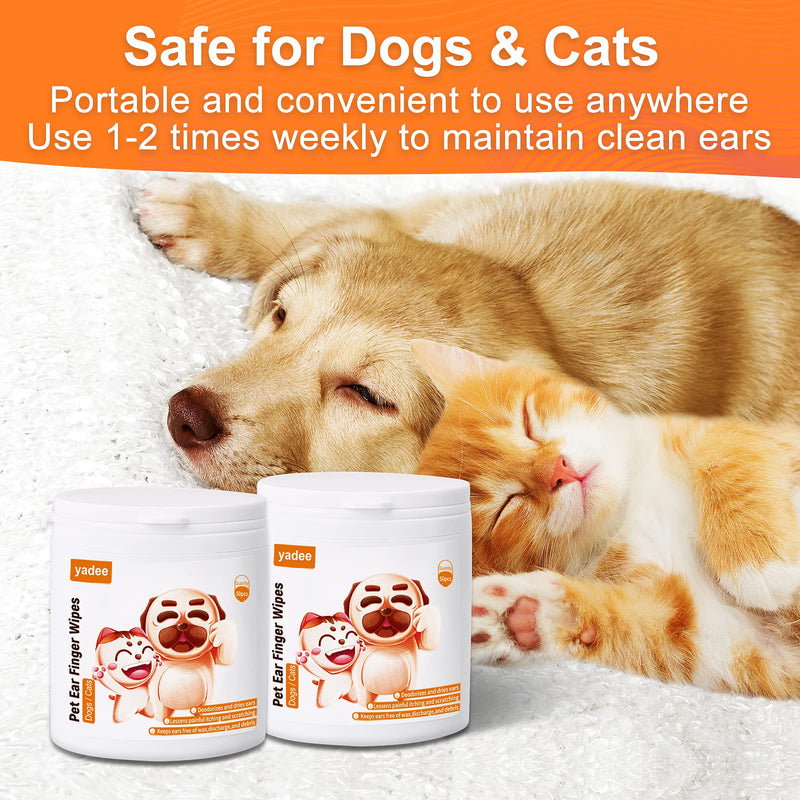 Dog Ear Wipes, Dog Ear Cleaner Finger Wipes for Dogs and Cats, 100 Counts Pet Ear Wipes, Soft & Easy Otic Cleaning Pads, Remove Wax, Dirt & Stop Smelly, Itchy, Non-Irritating - BeesActive Australia