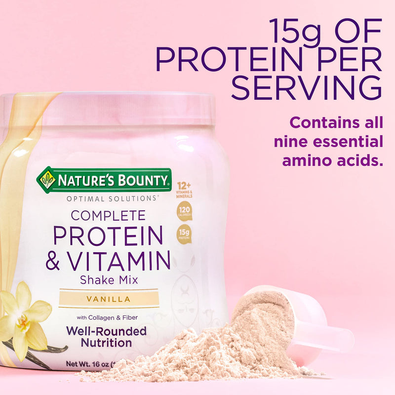 Protein Powder with Vitamin C by Nature's Bounty Optimal Solutions, Contains Vitamin C for Immune Health, Vanilla Bean Flavor, 1 Lb - BeesActive Australia