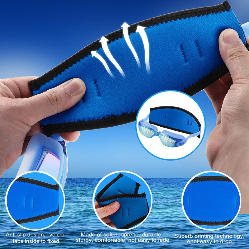 Frienda 2 Pieces Swim Goggles No Leaking Anti Fog Swim Glasses and 2 Pieces Neoprene Swimming Mask Strap Cover Diving Mask Strap Hair Protector Wrap for Men Women - BeesActive Australia