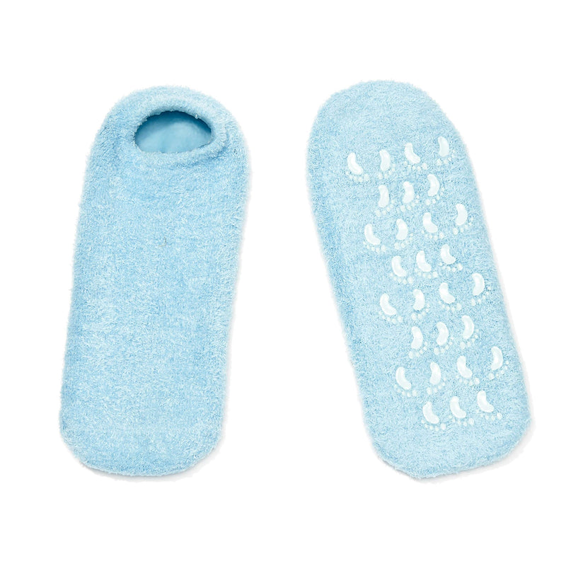 NatraCure Moisturizing Gel Socks - (Helps Dry Feet, Cracked Heels, Dry Heels, Rough Calluses, Cuticles, Dead Skin, Use with your Favorite Lotions, Creams or Spa Pedicure) - Color: Aqua - BeesActive Australia