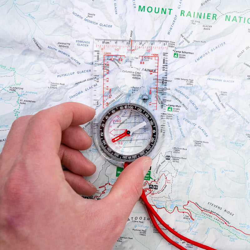 Sun Company ProMap Compass - Ultra Lightweight Baseplate Map Compass with Declination Scale - Accurate Orienteering Base Plate Compass for Hiking, Backpacking, Camping, and Survival Navigation - BeesActive Australia