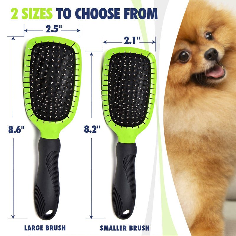 Rexipets Dog & Cat Brush & Comb Pet Grooming Set - Double Side (Small) - Ultimate Deshedding Tool - Lice And Flea Removing - Perfect Groomer's Tools - Strong Grip And Soft Bristles Small - BeesActive Australia