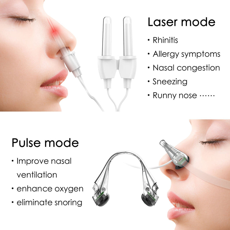 Allergic Rhinitis Laser Treatment Machine Anti Snore Device, LifeBasis IR Rhinitis Therapy Allergy Reliever Hayfever Relief Machine for Snore Stuffy Nose Nasal Itching Sinusitis Sterimar Congestion White+grey 1 Count (Pack of 1) - BeesActive Australia