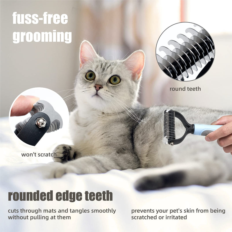WOBEVB Pet Grooming Brush - Deshedding Brush, Double Sided Shedding and Dematting Undercoat Rake Comb for Dogs and Cats, Deshedding Tool for Grooming - BeesActive Australia