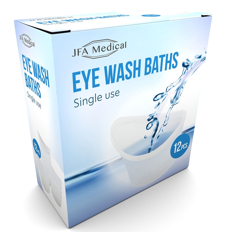 JFA Medical First Aid One Size Plastic Eyewash Pain Relieve Cleaning Eye Bath Cup - Pack of 12 - BeesActive Australia