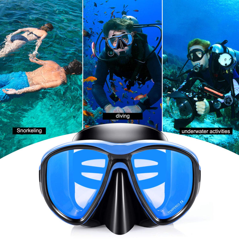 [AUSTRALIA] - KUYOU Snorkel Mask Adult, Profession Scuba Mask Adult Diving Mask Plating Impact Resistant Tempered Glass Anti-Fog Anti-Leak 