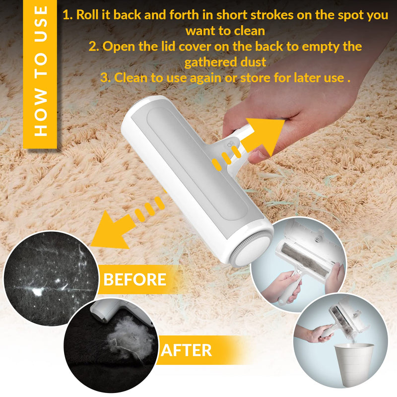 Pet Hair Remover, Cat and Dog Hair Roller to Remove Pet Hair Lint and Dust, Portable and Reusable Dog Hair Removal Roller, Pet Lint Remover for Furniture, Carpet, Bedding, Clothing, Car Seat - BeesActive Australia