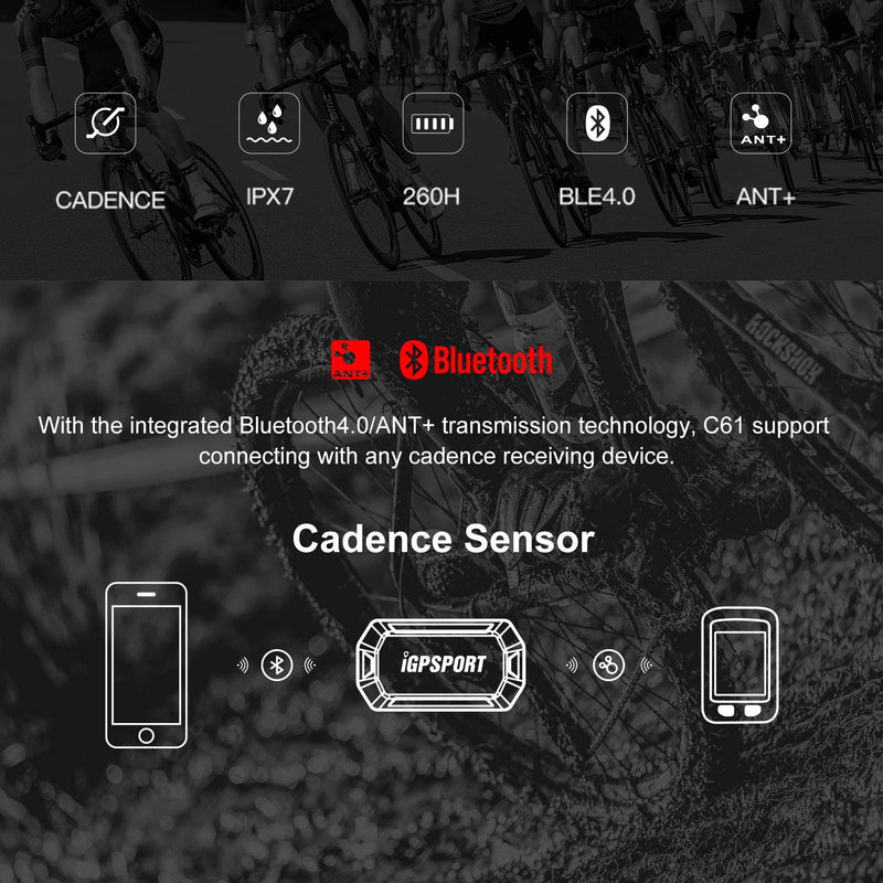 iGPSPORT Bike Cadence Sensor or Speed Sensor for Cycling Compatible ANT+ & Bluetooth Wireless IGPC61 or IGPSPD61 Cadence Sensor * 1 - BeesActive Australia