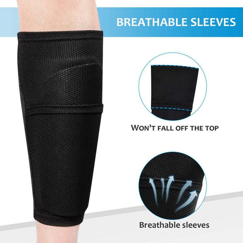 Anrrew Soccer Shin Guards with Sleeves.for Kids Youth Adults Superlight shin Guards Pads,Protective Soccer Equipment Large - BeesActive Australia