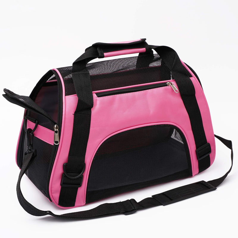 MuchL Cat Carrier Dog Carrier Soft-Sided Pet Travel Carrier for Cats Dogs Puppy Comfort Portable Foldable Pet Bag Airline Approved Small Pink - BeesActive Australia