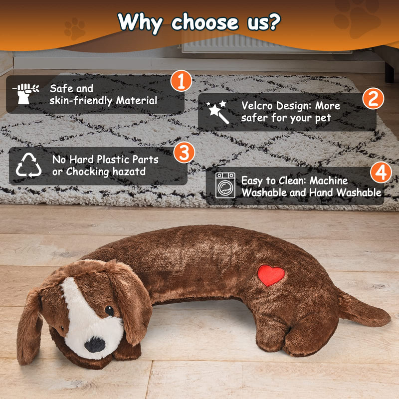 Moropaky Heartbeat Toy Puppy Heartbeat Stuffed Animal Heartbeat Plush Toy for Puppy, Dog Heartbeat Toy for Pet Anxiety Relief Behavioral Sleep Aid Crate Kennel Training Puppy Cuddly Comfort Toy… Dark Brown - BeesActive Australia