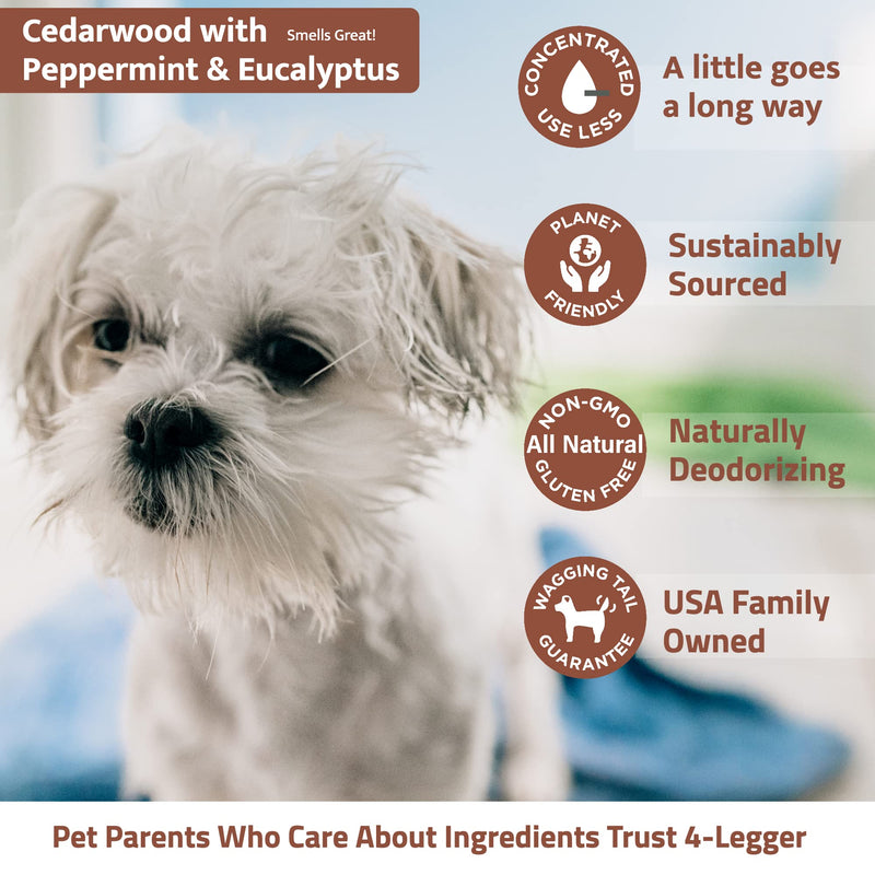 4Legger Organic Dog Shampoo and Conditioner USDA Certified - All Natural Concentrated Cedar Dog Shampoo with Peppermint, and Eucalyptus - Dog Shampoo for Itchy Skin - Dog Shampoo for Smelly Dogs 16 oz - BeesActive Australia