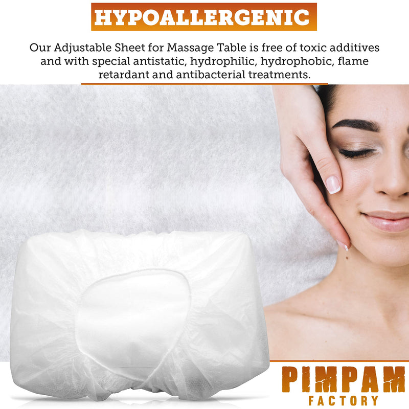 PimPam Factory - Odourless NWF Fitted Massage Couch Cover - Liquid Repellent - Disposable Massage Table Cover 31.4 x 82.7 in - Fitted Protective Sheet for Treatment Tables - Made in EU - Pack 10 80x210 - BeesActive Australia