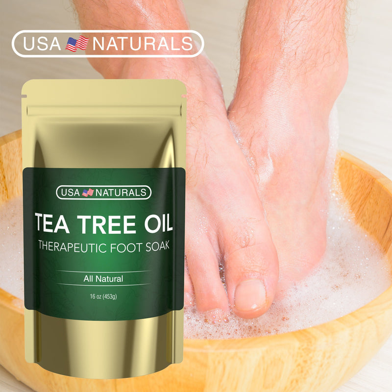 Tea Tree Oil Foot Soak With Epsom Salt-Deep Tissue Therapy for Sore, Cracked Feet-Helps Fungal Nail Infection & Athletes Foot-Eight Essential Oils and Salts for Healthy, Soft Feet (Tea Tree Foot Soak) - BeesActive Australia