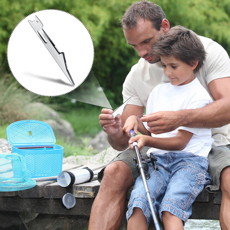 Deekin 3 Pcs Fishing Line Knot Tyer Quick Tie Fishing Knot Tying Tool Fly Fishing Nail Knot Tool Fly Fishing Angler Accessories Fly Tying Equipment for Hooks Lures Lines Men, Silver - BeesActive Australia