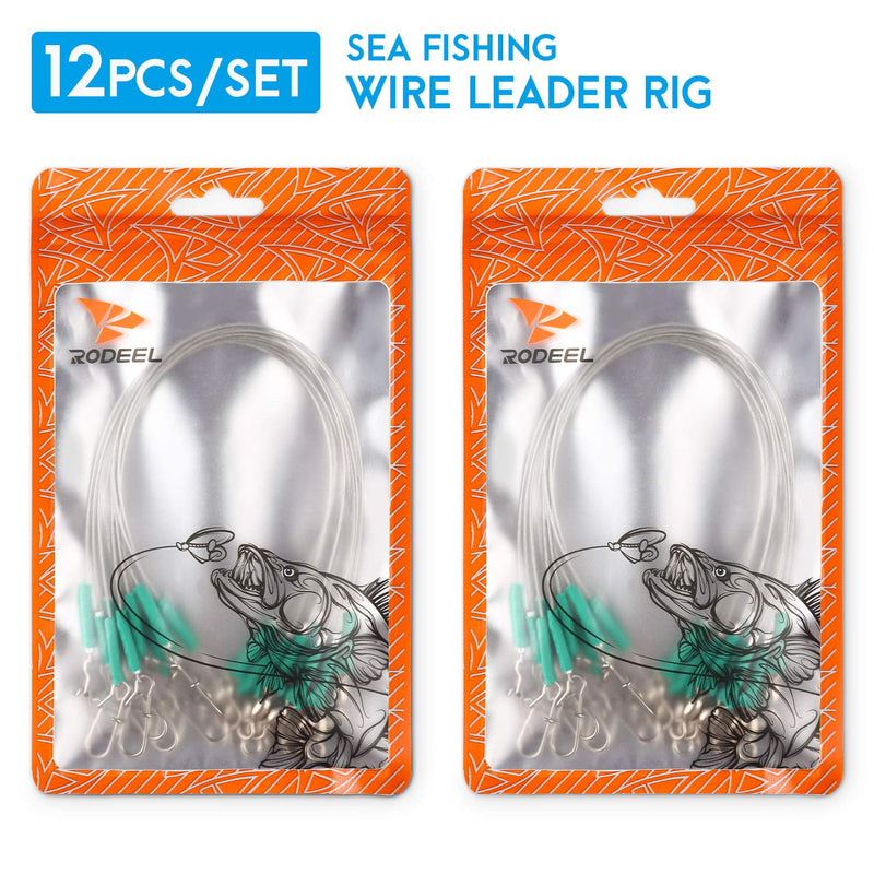 24 PCS Fishing Leaders Wire with 49 Strands Stainless Steel with swivels - BeesActive Australia