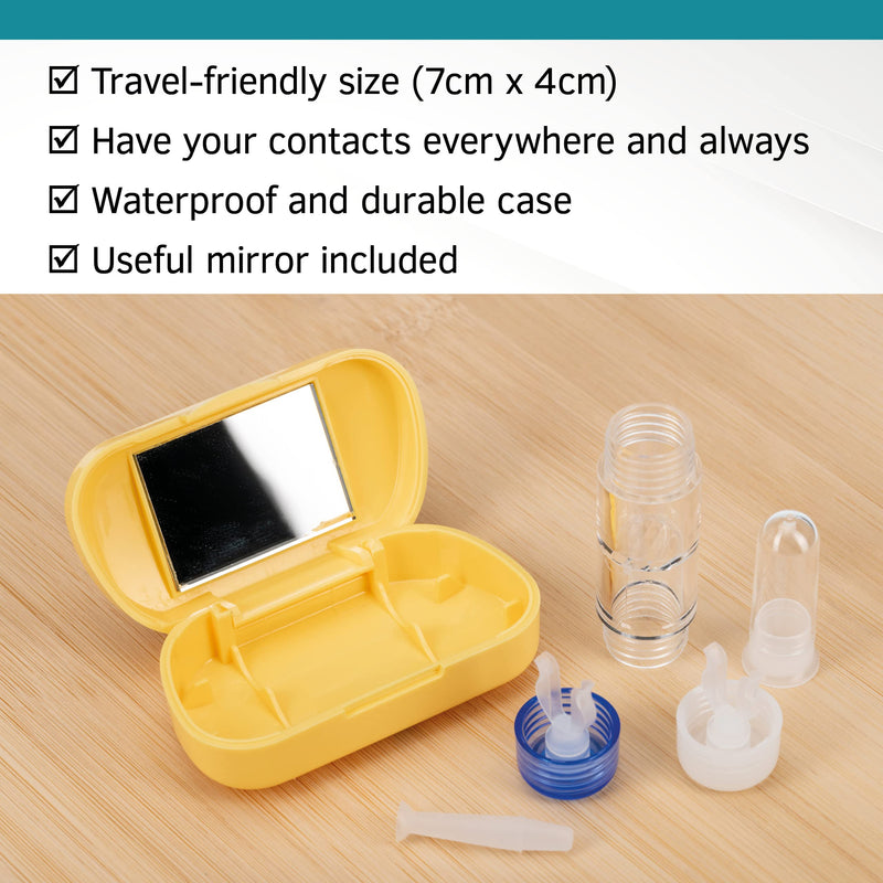 SPORTS WORLD VISION Travel Kit with Case for RGP Hard Contact Lenses | Mirror | Suction Remover | Yellow - BeesActive Australia