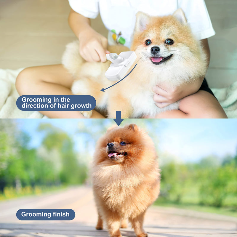 Crala Self Cleaning Slicker Brush, Dog & Cat Grooming Shedding Tool for Short and Long Haired - Gently Removes Loose Undercoat, Mats and Tangled Haired - BeesActive Australia