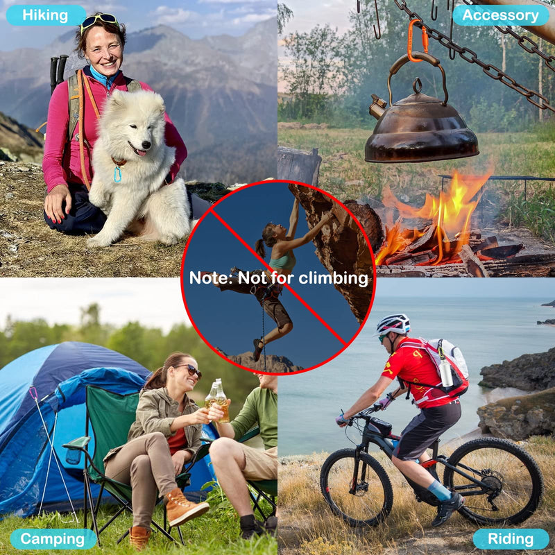 Craebuer 4 Pack Carabiner Clip, 3 inch Aluminum D-Ring Shape Locking Carabiners, Snap Hook Sport Accessories for Outdoor Camping Hiking - BeesActive Australia