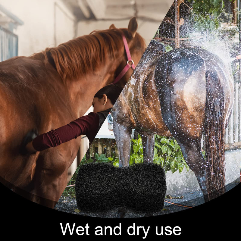 Eaasty 3 Pcs Horse Groomer Scrubber Massager Horse Grooming Kit Horse Grooming Supplies Large Horse Sponge Soft Horse Care Sponge for Horse Cleaning Washing Bathing, Black, 4.33 x 7.87 x 2.56 Inch - BeesActive Australia