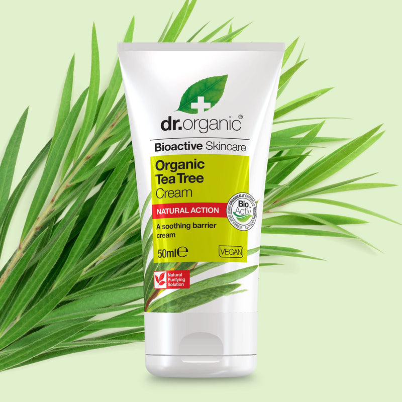 Dr Organic, Organic Tea Tree Purifying Cream , Natural , Vegan , Cruelty Free , Paraben & SLS Free , 50ml - BeesActive Australia