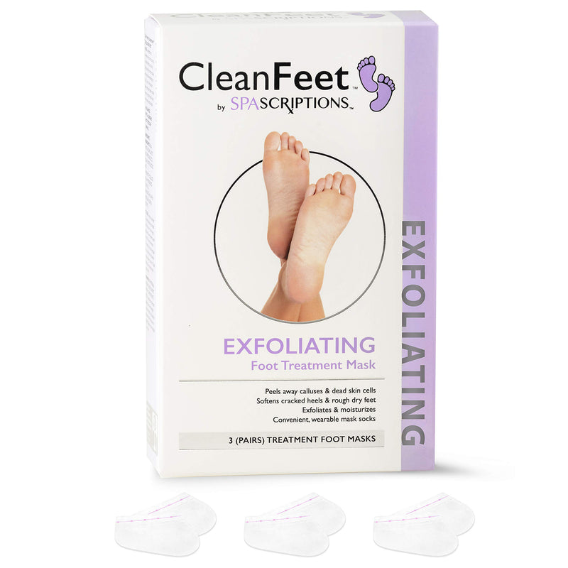 Spascriptions Treatment Foot Spa Mask Peeling Away Calluses and Dead Skin for Men & Women Baby Soft Skin - 3 Pairs (Exfoliating) Exfoliating - BeesActive Australia