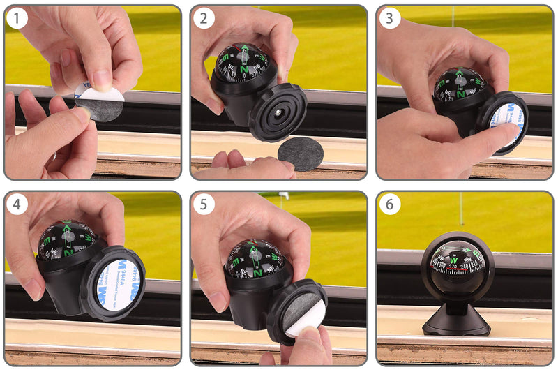10L0L Golf Cart Compass Dash Mount Adjustable, Navigation Hiking Direction Pointing Guide Ball for Boat Truck Auto Car Outdoor - BeesActive Australia