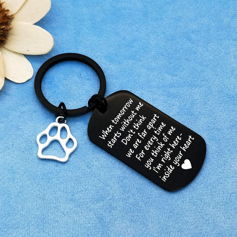 Loss of Pet Keychain Pet Memorial Gifts Keychain Dog Cat Sympathy Gifts for Men Women When Tomorrow Starts Without Me Remembrance Gift for Pet Lover Sympathy Keyring Memorial Gift for Pet Lover - BeesActive Australia