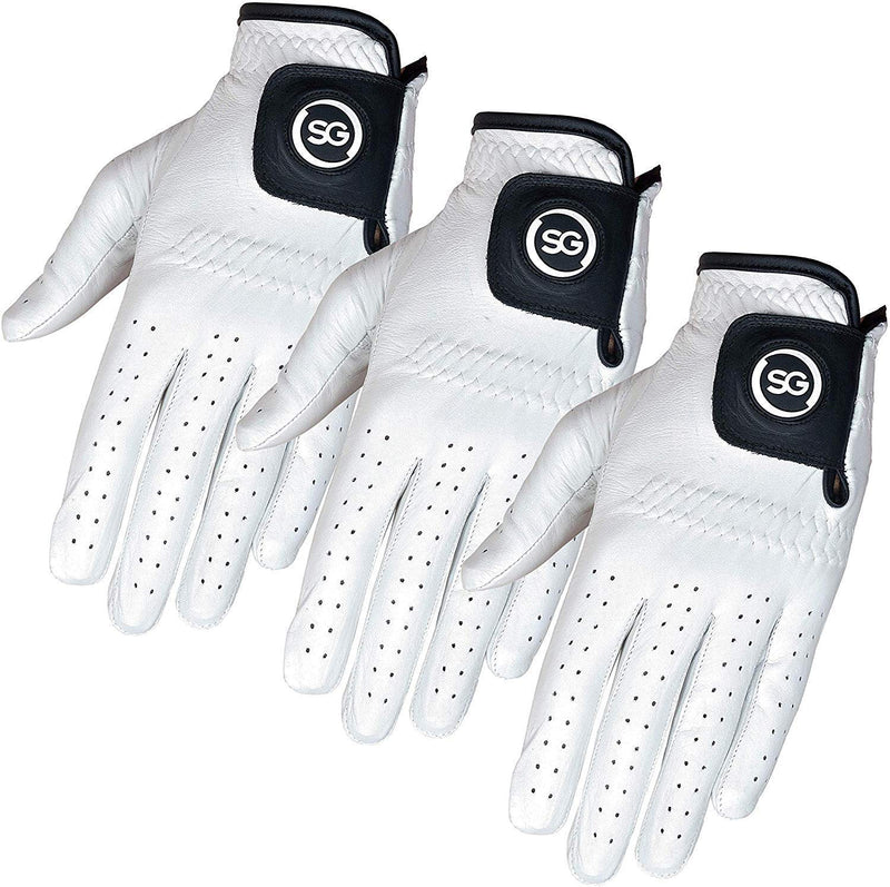 Strike Golf Five-Pack (5pk) All-Leather White Soft Cabretta Leather Men's Golf Gloves Small Left Glove (for Right-Handed Golfer) - BeesActive Australia