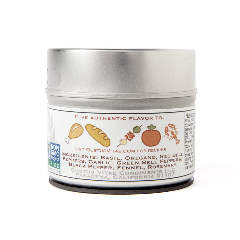 Gustus Vitae - Taste of Tuscany - Gourmet Seasoning - Non GMO - Artisanal Spices Blend - Magnetic Tin - Gourmet Spice Blend - Crafted in Small Batches - Hand Packed - BeesActive Australia