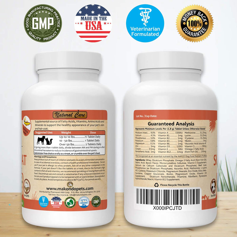Skin and Coat Supplement with Fish Oil for Dogs and Cats. Dog Itch Relief with Vitamins and Omega 3 for Dry Flaky Skin. Dog Shedding Supplement to Regrow a Shiny Soft Coat. Dog Allergy Treatment 60 - BeesActive Australia