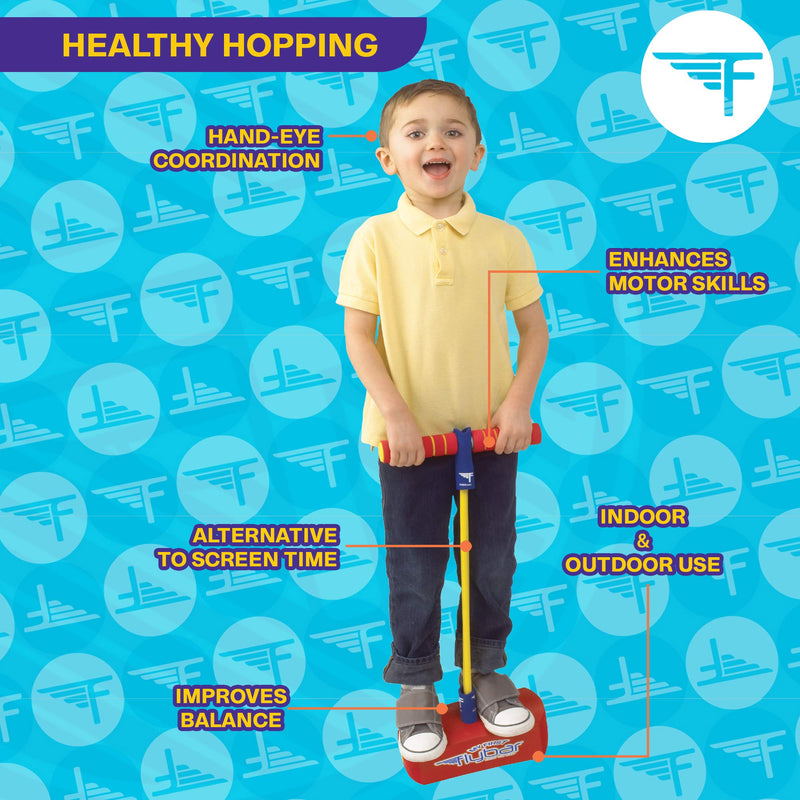 [AUSTRALIA] - Flybar My First Foam Pogo Jumper for Kids Fun and Safe Pogo Stick for Toddlers, Durable Foam and Bungee Jumper for Ages 3 and up, Supports up to 250lbs Red 