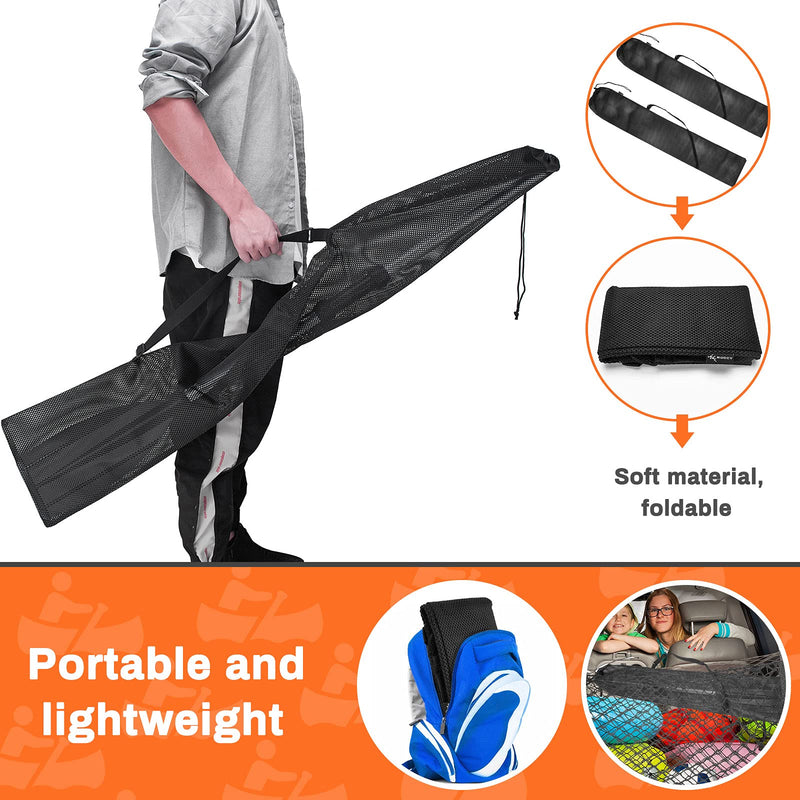 2 Pieces Drawstring Mesh Kayak Paddle Bag Adjustable Shoulder Strap Paddle Storage Bag Portable Kayak Paddle Storage Bag Long Kayak Boat Canoe Paddle Storage Bag for Storage Transport - BeesActive Australia