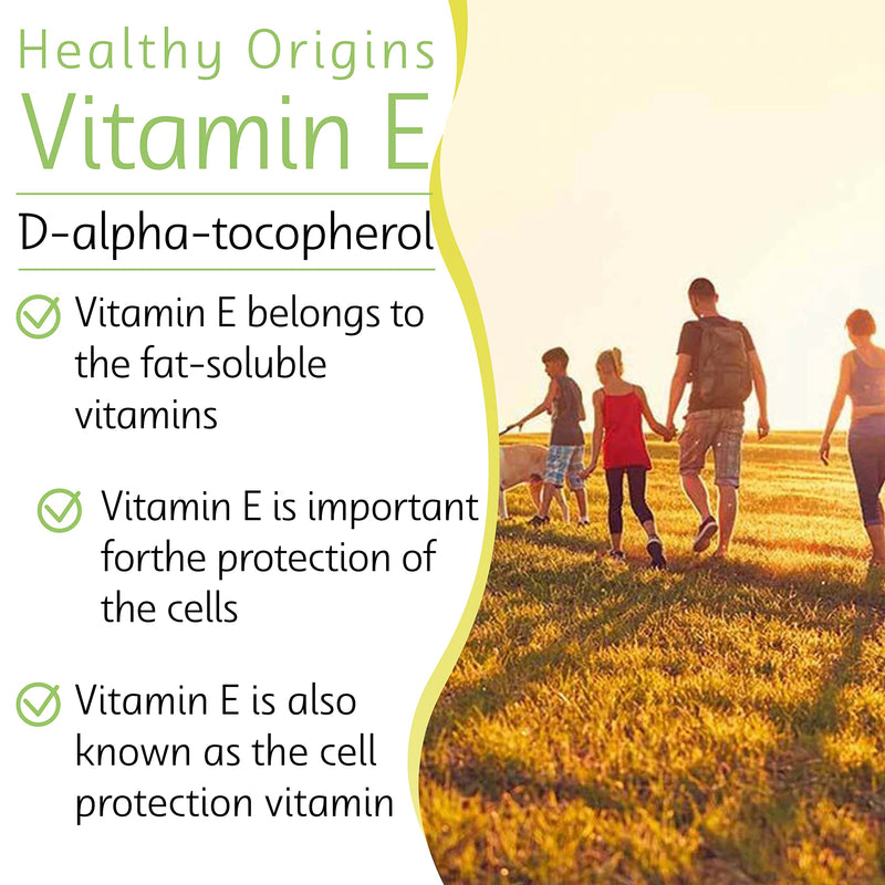 Healthy Origins, Natural Vitamin E, 1,000IU, 120 Softgels, Lab Tested, Gluten Free, Non-GMO - BeesActive Australia