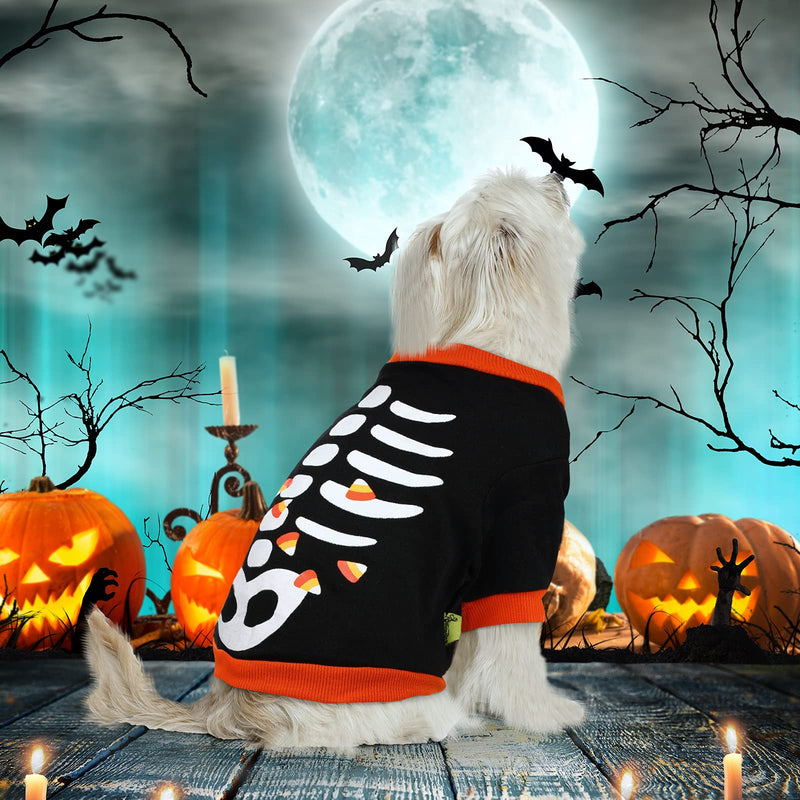 4 Pieces Dog Halloween Shirt Puppy Shirts Pet Clothes Funny Skeleton, Pumpkin Head,Ghost T-Shirt for Small Dogs Cat Halloween Tee Shirt Halloween Cosplay Pet Apparel Medium Size - BeesActive Australia