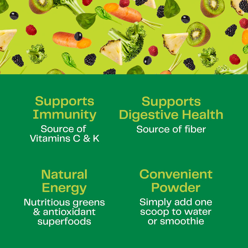 Amazing Grass Greens Blend Superfood: Super Greens Powder Smoothie Mix with Organic Spirulina, Chlorella, Beet Root Powder, Prebiotics & Probiotics, Original, 15 Servings (Packaging May Vary) 15 Servings (Pack of 1) - BeesActive Australia