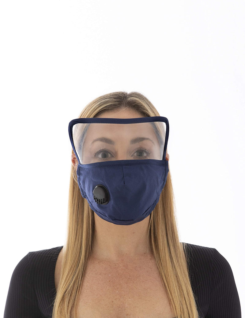 Reusable Visor Filter Mask with Valve +1 Filter. Burgundy | Burgundy | H43x28.5cm - BeesActive Australia