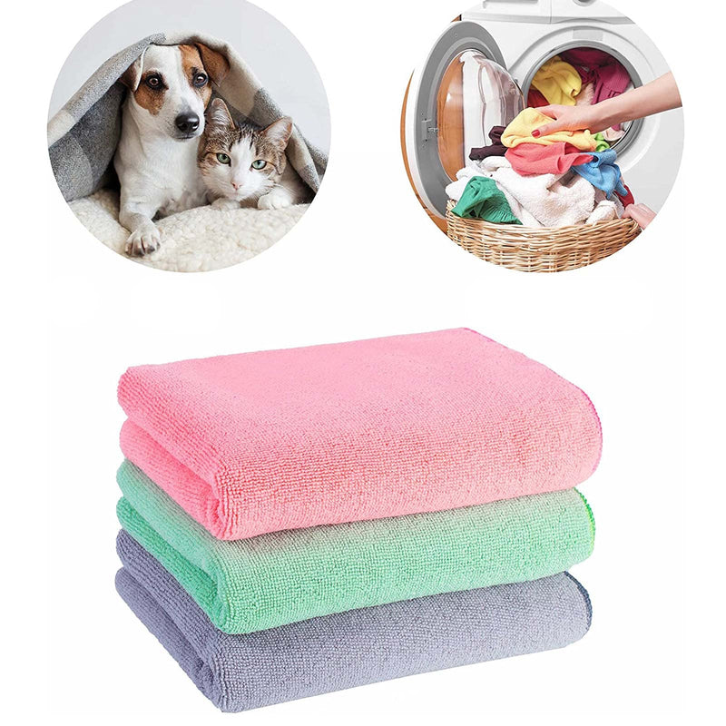 SUMEINA Pet Grooming Towel Collection Absorbent Microfiber X-Large, 40x20, Embroidered Pack of 3 - BeesActive Australia
