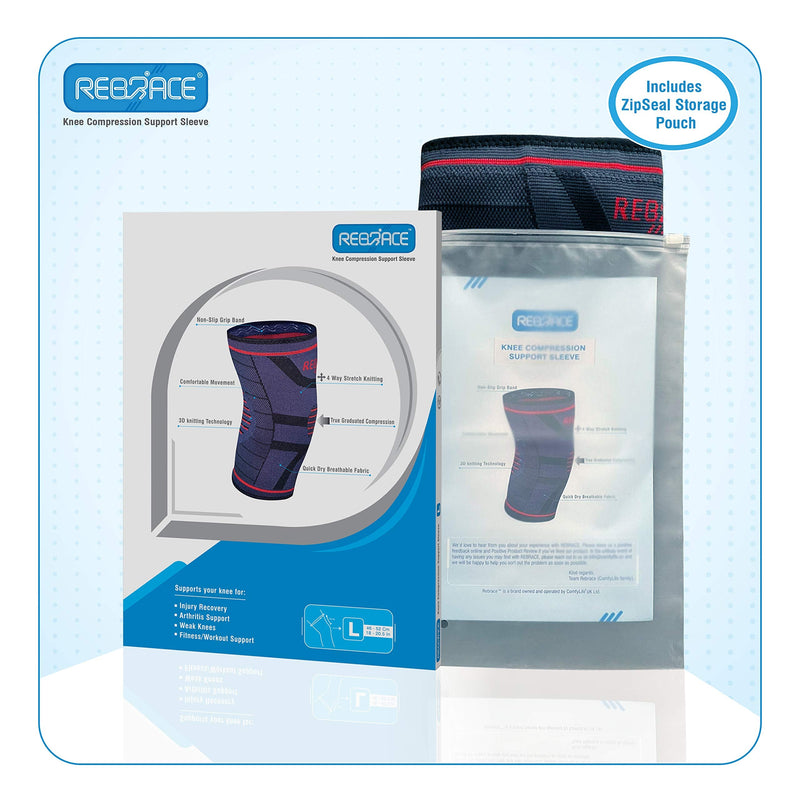 REBRACE Knee Support Compression Sleeve - Premium Recovery Brace For Men & Women (Large) L - BeesActive Australia