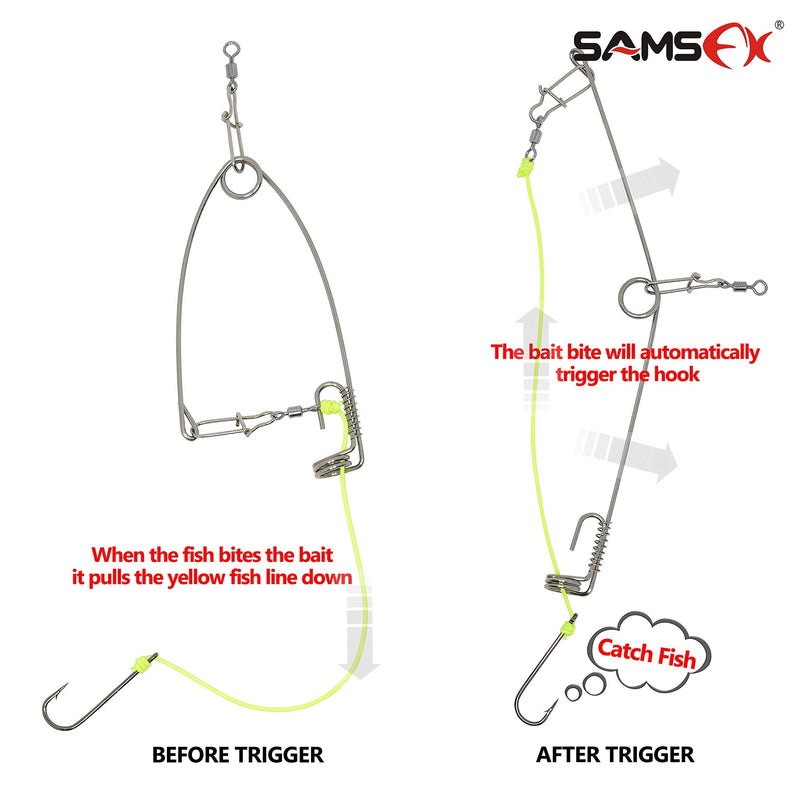 SAMSFX Fishing Spring Hook Emergency Kit Automatic Fishing Hook Fish Hooks 3PCS in Pack Small Size - BeesActive Australia