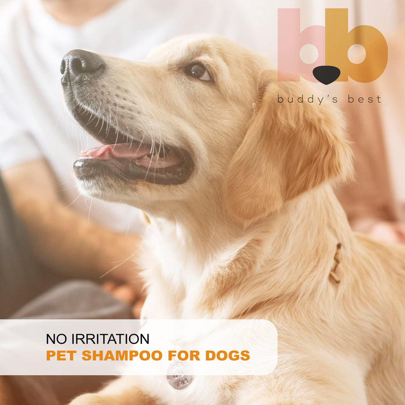 Buddy's Best, Dog Shampoo and Conditioner in One - Hypoallergenic, Oatmeal Shampoo for Dogs with Sensitive Skin - Moisturizing Dog Wash Coconut Vanilla Bean 16 Fl Oz (Pack of 1) - BeesActive Australia