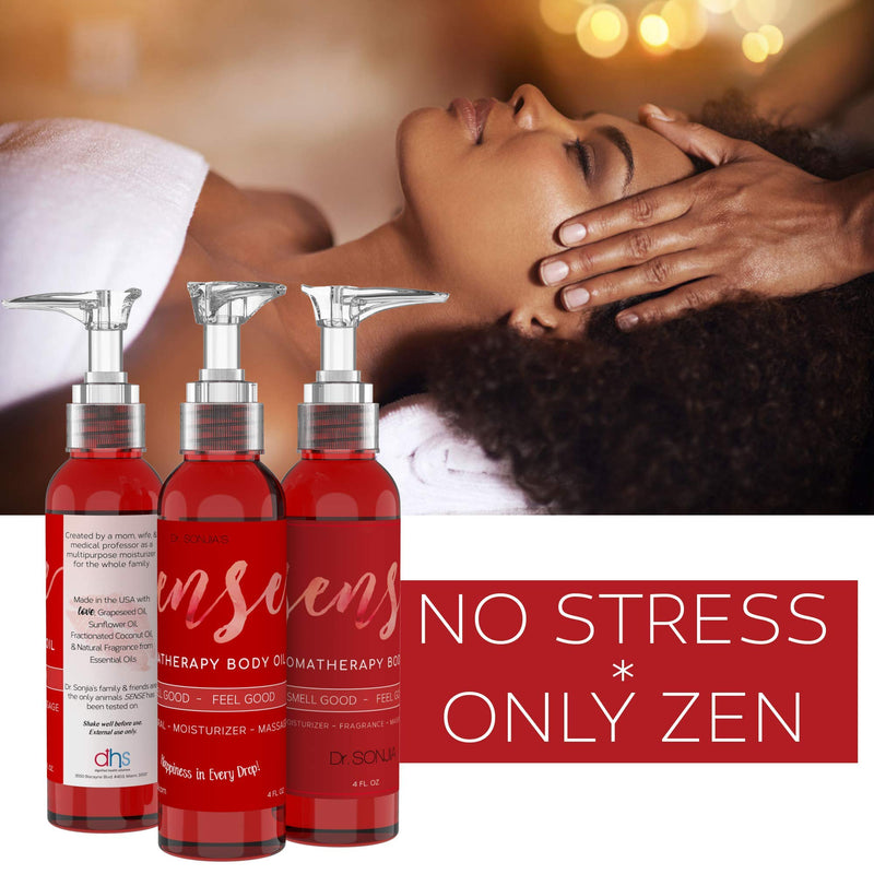 SENSE Relaxing Organic Body Oil | Every Day Use Massage Oil, Aroma Therapy, Natural Skin Moisturizer |100% Hypoallergenic | Made in the USA 4 Ounce - BeesActive Australia