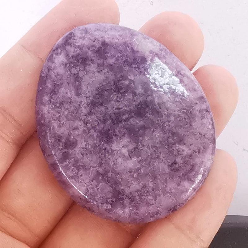 Manekieko Natural Purple Lepidolite Water Drop Chakra Thumb Worry Stone,Stress Relax Healing Reiki Crystal Pocket Palm Stones - BeesActive Australia