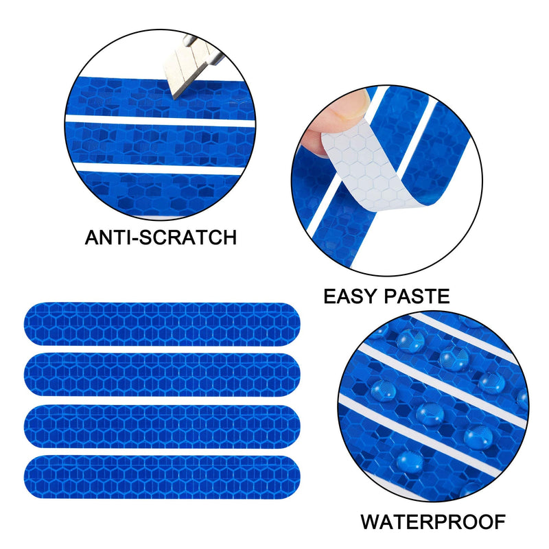 TOMALL Self-Adhesive Night Reflective Stickers Waterproof Warning Strip Compatible with Ninebot Max G30 Electric Scooter Decoration Accessories Blue - BeesActive Australia