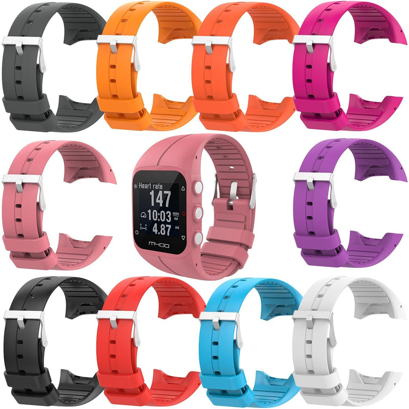 QGHXO Band for Polar M400/M430, Soft Adjustable Silicone Replacement Wrist Watch Band for Polar M400/M430 Watch Black - BeesActive Australia