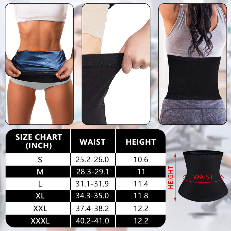 Waist Trimmer Sweat Waist Trainer Belts Stomach Wraps for Women Bodybuilding Blue Inner Small - BeesActive Australia