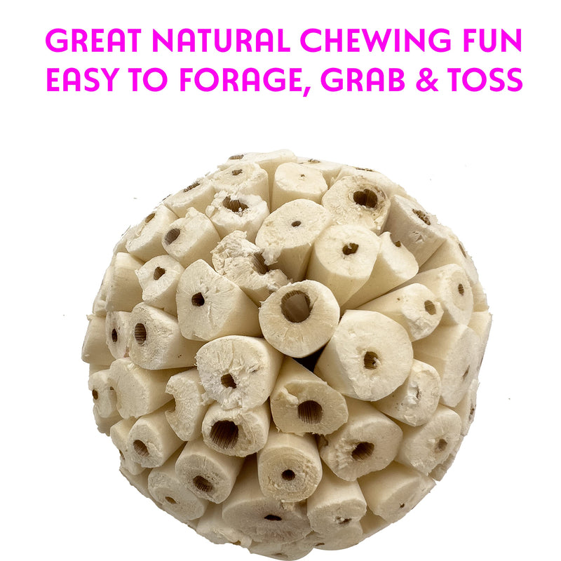 Mandarin Bird Toys Assorted Sola Bird Toys by M&M - Air Dried Natural Shredding Foot Toys, Lots of Part Sizes Big Sola Balls Pack (3) - BeesActive Australia