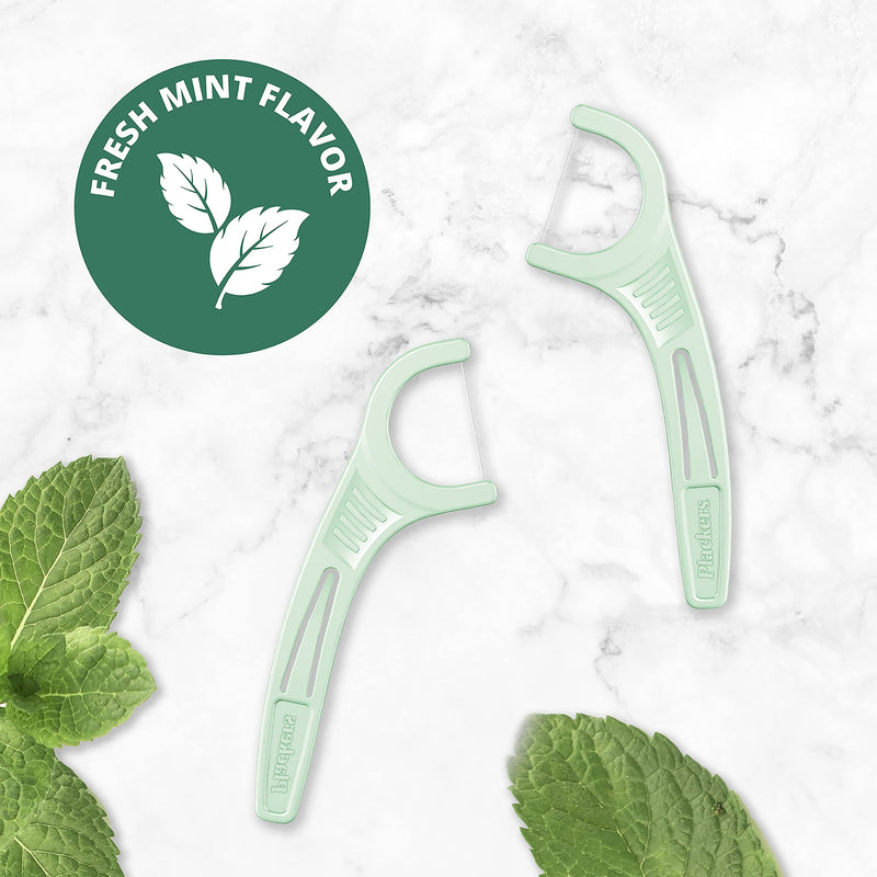 Plackers Micro Mint Dental Floss Picks, 90 Count, Pack of 6, Green 90 Count (Pack of 6) - BeesActive Australia