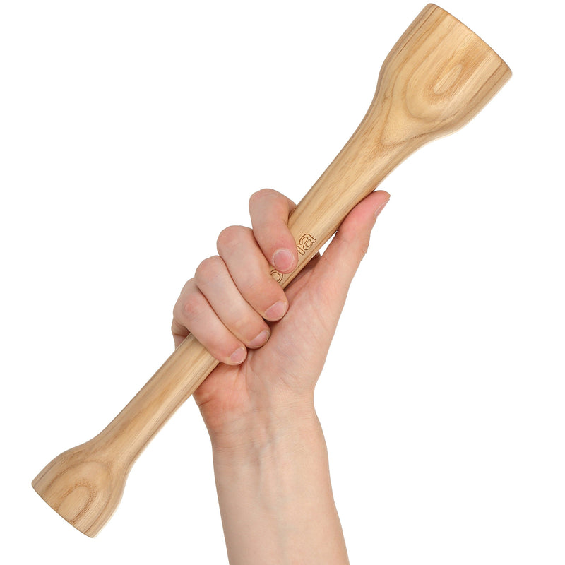 14 Inch Sauerkraut Tamper for Packing Fermented Foods into Mason Jars Long Wooden Potato Masher Vegetable Pounder Eco-friendly Ash Tree Natural Solid Wood Packer - BeesActive Australia