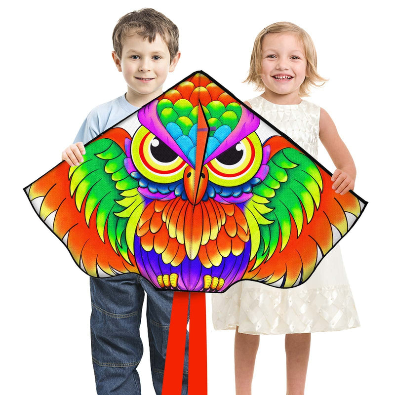 Ynanimery Kites for Kids Ages 4-8-12|Kites for Adults Easy to Fly-Large Octopus/Snake/Owl Kite for Boys Girls Beach Outdoor Activities-Perfect for Toddlers Beginners,Owl Kite Owl Kite - BeesActive Australia
